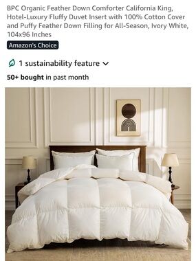 bp Ivory White Down Comforter - Plush All-Season Duvet Insert